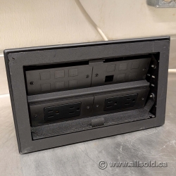 Black 4 Outlet Power Grommet w/ Wire Run Through Slots